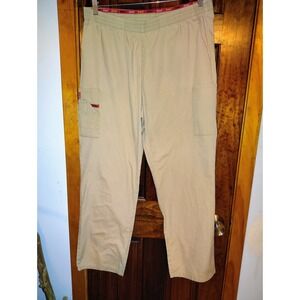 Dickies Khaki Cargo Scrub Pants Elastic Waist Work Uniform L G